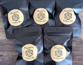 x5 Mystery DnD 7 Dice Sets, Surprise D&D Polyhedral Dice Set, Random Dungeons and Dragons Dice, Fantasy Rpg Gamer Gift