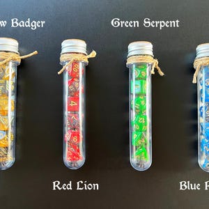 DnD 7 Dice Set in Potion Flask, Wizard School D&D Polyhedral Dice Set, Dungeons and Dragons Dice, Rpg Gamer Gift Fantasy Board Game Dice Set