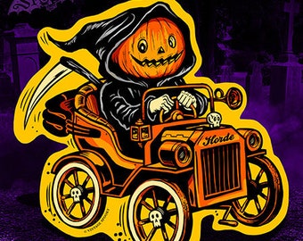 Reaper Racer Vintage Style Halloween Die Cut Decoration