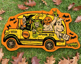Spooky Bus Halloween Die Cut Decoration