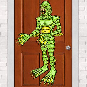 Creature From the Black Lagoon Jointed Cutout Decoration – 3 Foot Tall Fully Posable Monster – Classic Horror Halloween Decor