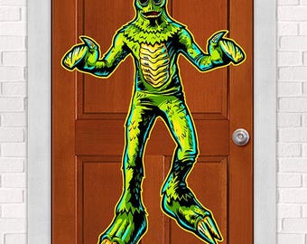 Sleestak Jointed Cutout Decoration – 3 Foot Tall Fully Poseable – Land of the Lost –  Vintage Sci-Fi Die cut Wall Decor