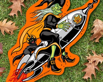 Astro Witch Halloween Die Cut Decoration