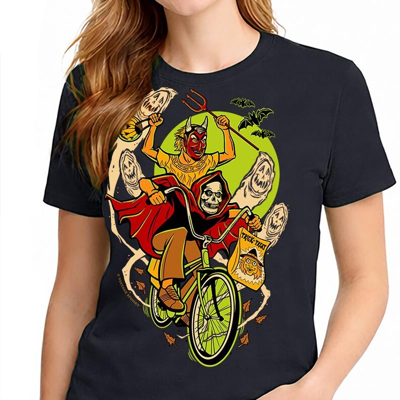 I Remember Halloween T-Shirt – Vintage Trick or Treat Kids – Unisex Black Short Sleeve 100% Soft Cotton – Professionally Screen Printed image 2