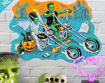 Chopper Steins Vintage Style Halloween Die Cut Decoration