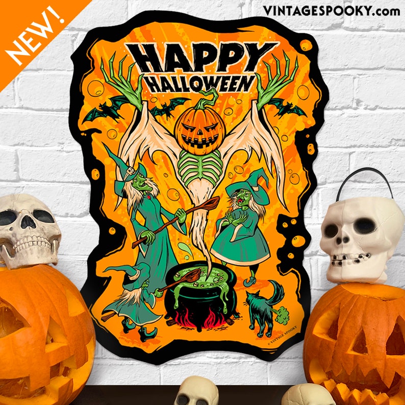 Halloween Magic  Vintage Style Halloween Die Cut Decoration image 1