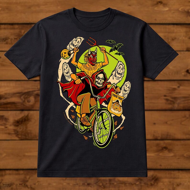 I Remember Halloween T-Shirt – Vintage Trick or Treat Kids – Unisex Black Short Sleeve 100% Soft Cotton – Professionally Screen Printed image 4