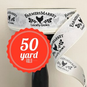 Farmhouse Chicken Ribbon: 1.5 Inch Wired Edge, 50 Yard Roll