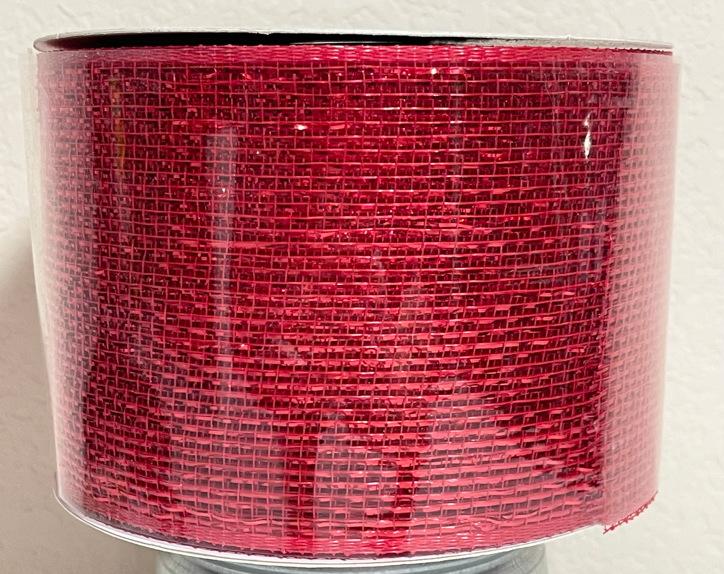 4 Poly Deco Mesh Ribbon: Metallic Red [RS200524] 