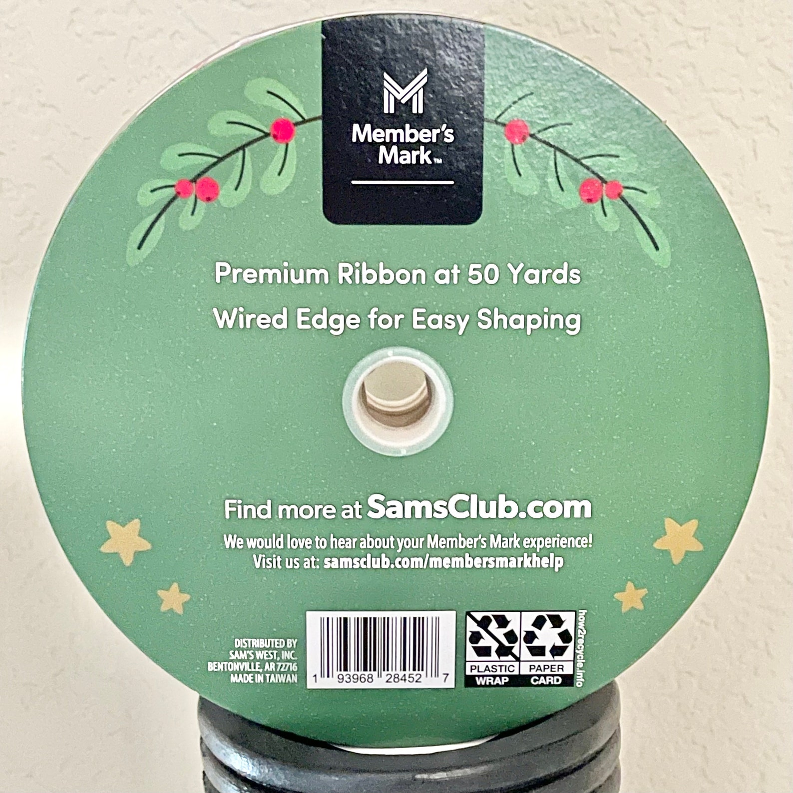 50 Yard Roll Spool - 1.5 Inch Solid Green Shimmery Wired Edged Ribbon ...