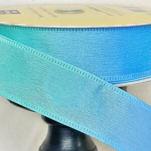 50 Yard Roll Blue and Turquoise Ombré 1.5 Inch Wired Anytime Everyday ...