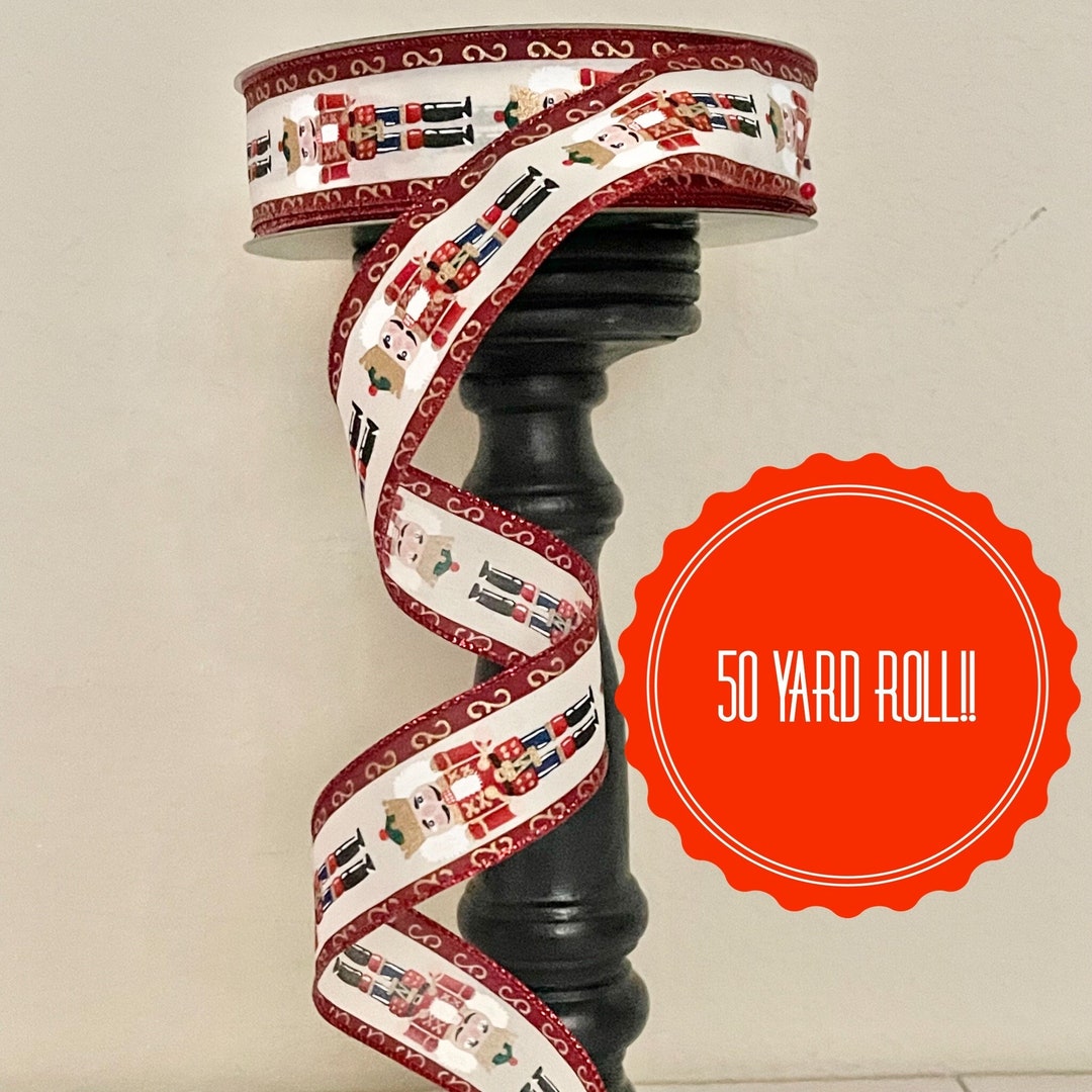 50 Yard Roll Spool 1.5 Nutcracker Wired Christmas Holiday Ribbon Sams Club Members Mark Ribbon