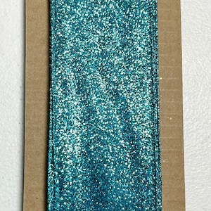 2.5 X 5YD Turquoise Full Glitter Ribbon