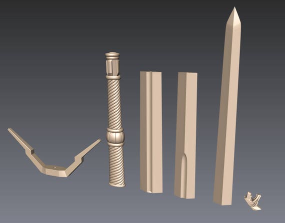 Grandmaster Witcher Wolven Silver Sword 3D Printable (Instant Download) 