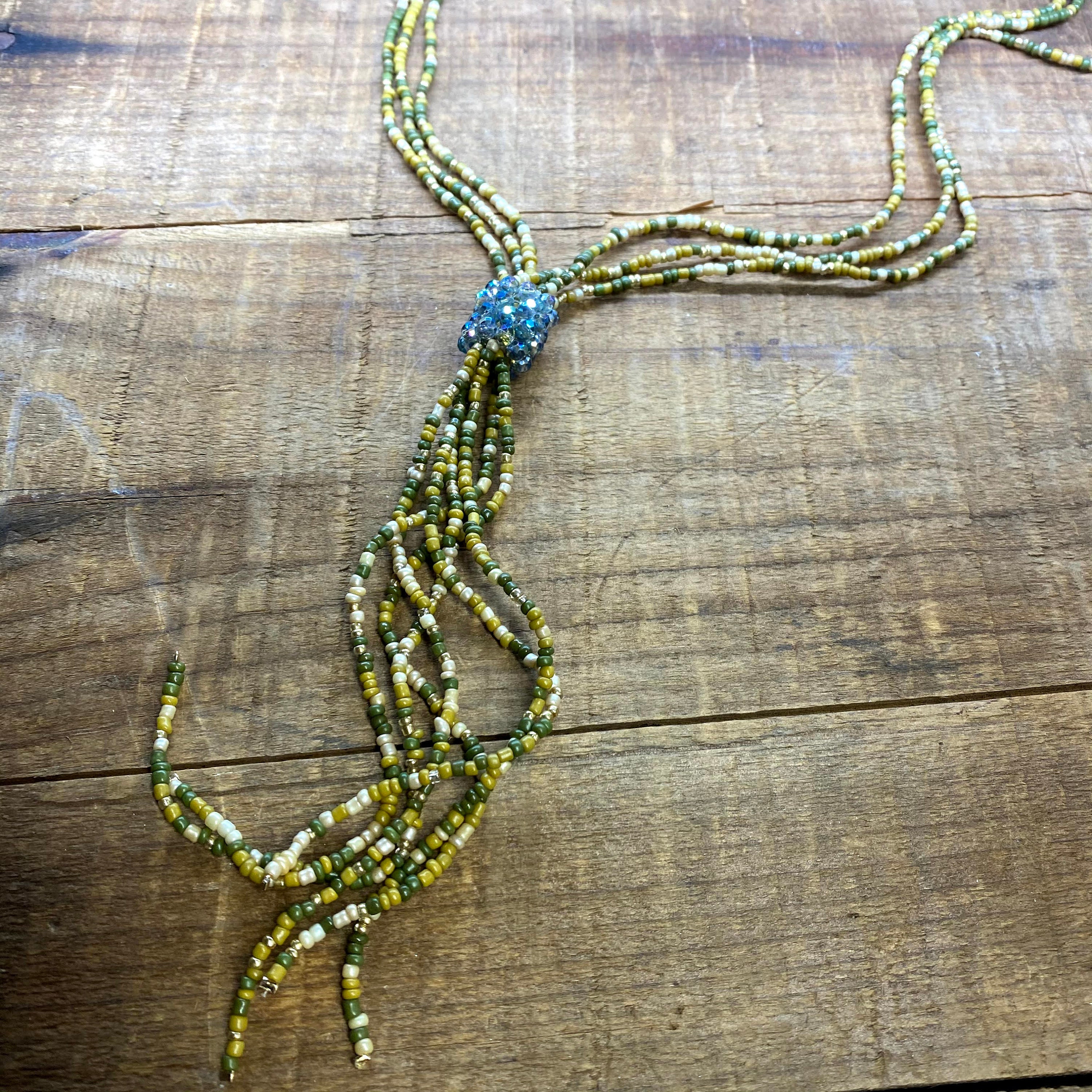 Colorful Seed Bead Tassel Necklace Beaded Long Tassel Etsy