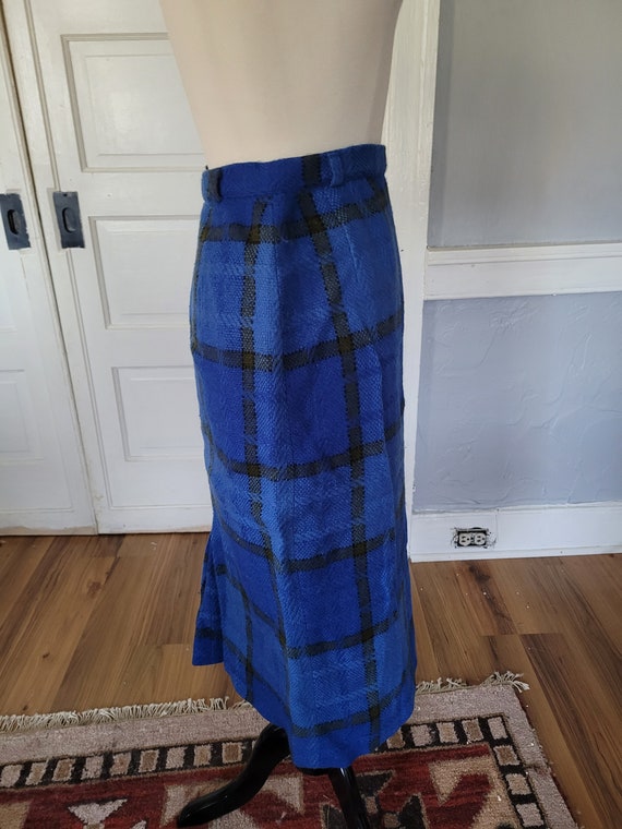 1960s Vintage Bobbie Brooks Electric Blue Plaid P… - image 4