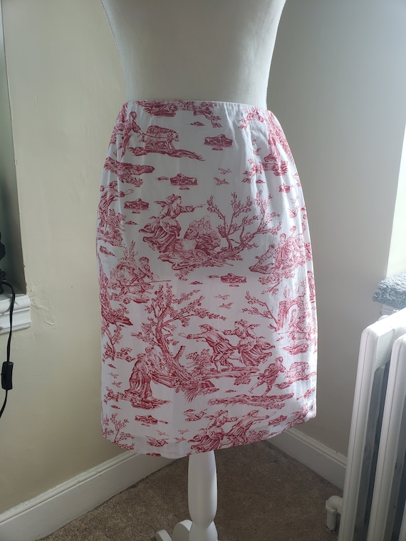 1980's Toile Skirt - image 1