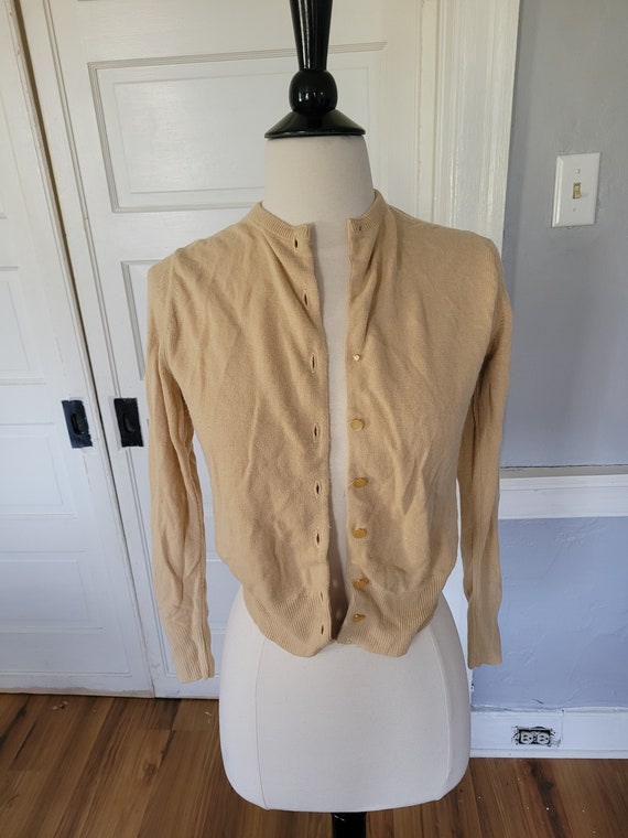 1960s Vintage Bobbie Brooks Tan Sweater