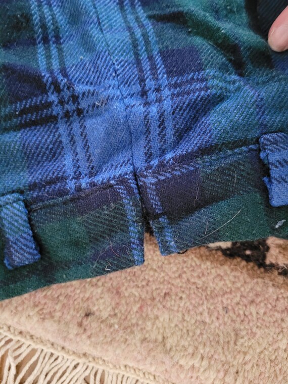 1960s Vintage Blue Plaid Wool Pants - image 2