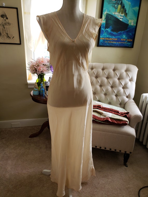 1930s Peach Sheer Nightgown Lingerie
