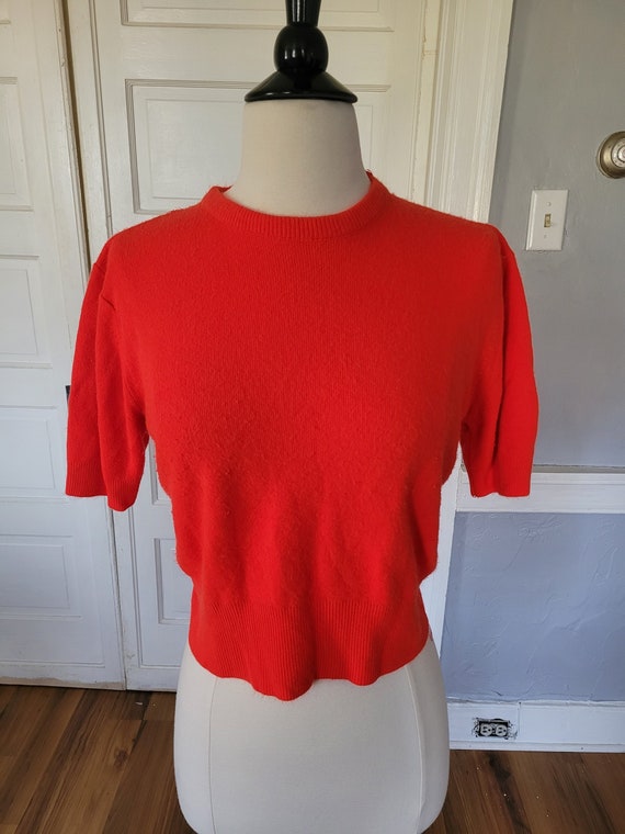 1950s/60s Joyce Lane Bright Red Cropped Sweater