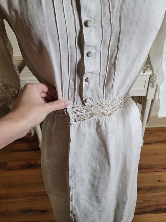 1900s Antique Lawn Dress - Museum Quality - Croch… - image 4