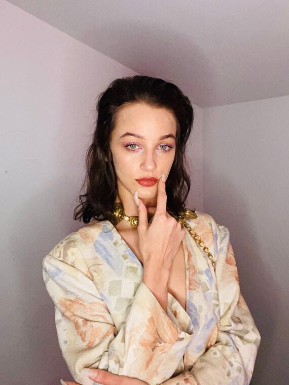 Vintage 80s Floral Chic Boho Blazer