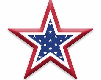 10" Patriotic Metal Star Sign – Red White Blue Star Wreath Attachment – Americana Swag Accent – DIY Wreath Supply - MD1536E7