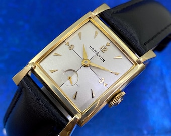 Vintage Hamilton Cedric 14K Gold Filled Rectangular Manual Wind