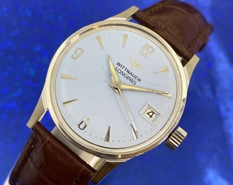 Squisito vintage anni '60 da uomo WITTNAUER LONGINES splendido quadrante revisionato e GARANZIA