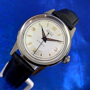 Vintage GRUEN herenhorloge uit 1947 prachtige bumper met zilveren wijzerplaat en automatische servicegarantie