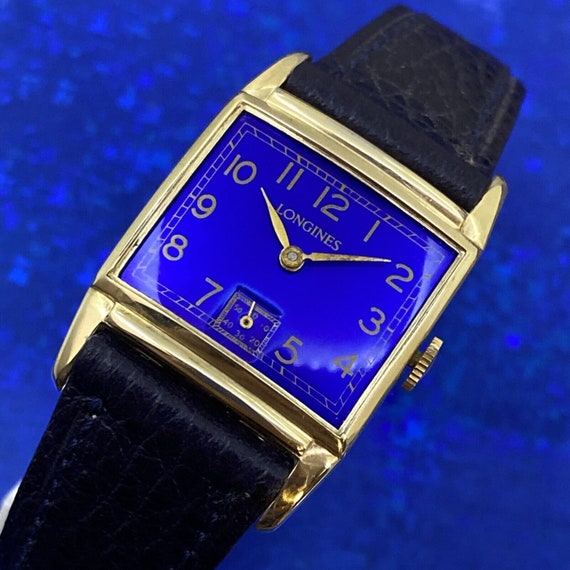 Exquisite Vintage 1945 Man’s LONGINES Stunning Bl… - image 1