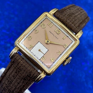 Exquisite Vintage 1950 Mans HAMILTON DEWITT Stunning Salmon Dial Serviced WARRANTY