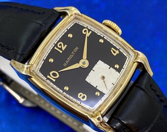 Vintage 1950 Man's HAMILTON CLYDE Stunning Brown Fully Dial