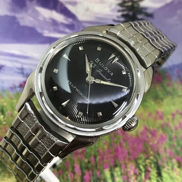 Vintage 1950’s Man’s BULOVA 23 Jewel’s Sunburst Dial Run’s Excellent & WARRANTY