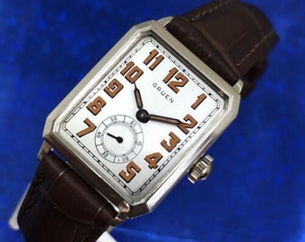 Vintage 1927 Man’s GRUEN GUILD Hand Wind Stunning Dial Fully Serviced \ WARRANTY