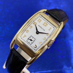 Vintage 1936 Man’s HAMILTON SUTTON Stunning Long Curved Case Serviced & WARRANTY