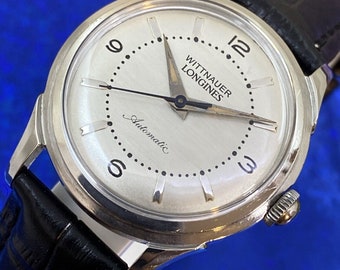 Squisito vintage anni '50 da uomo WITTNAUER LONGINES splendido quadrante revisionato e GARANZIA