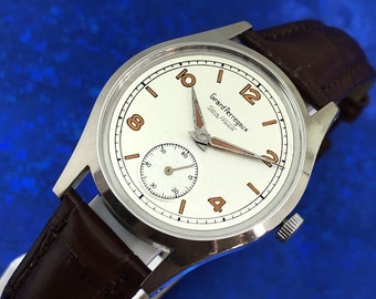 Vintage 1950’s Man’s GIRARD-PERREGAUX Sea-Hawk Stunning Dial Serviced & WARRANTY