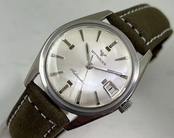 Reloj automático WITTNAUER vintage de los años 60 para hombre, con impresionante esfera plateada y servicio técnico. GARANTÍA.