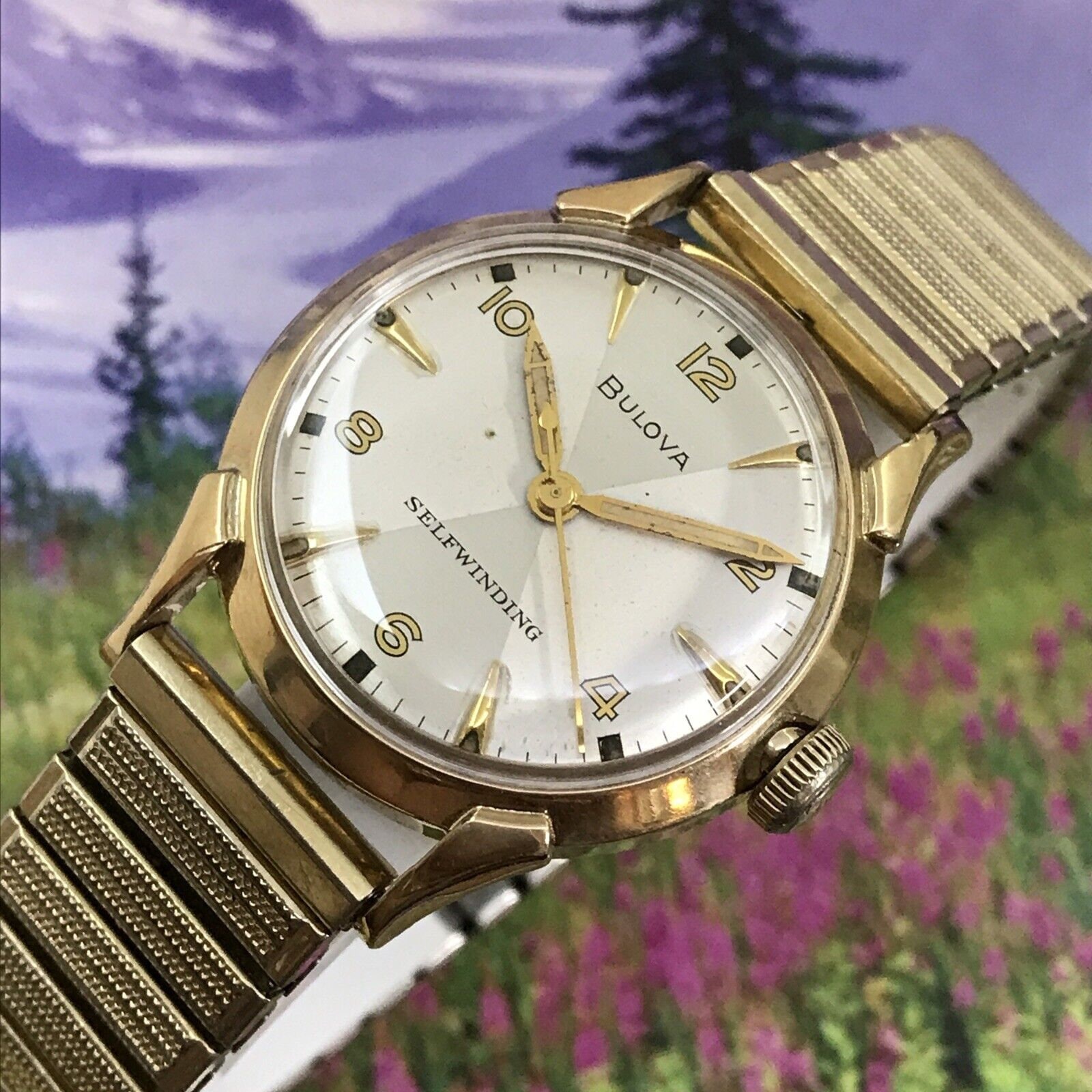Vintage 1959 Mans BULOVA L9 Automatic Stunning Case Fully Serviced