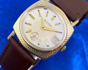 Exquisite Vintage 1967 Man’s BULOVA Stunning Fancy Case Fully Serviced WARRANTY