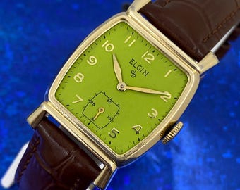 Montre Vintage Elgin Homme Années 1950 - Mécanique à Remontage Manuel - Entièrement Révisée Avec Garantie