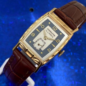 Vintage jaren 1950 Mans HAMILTON ILLINOIS Prachtige mooie hoes volledig onderhouden GARANTIE