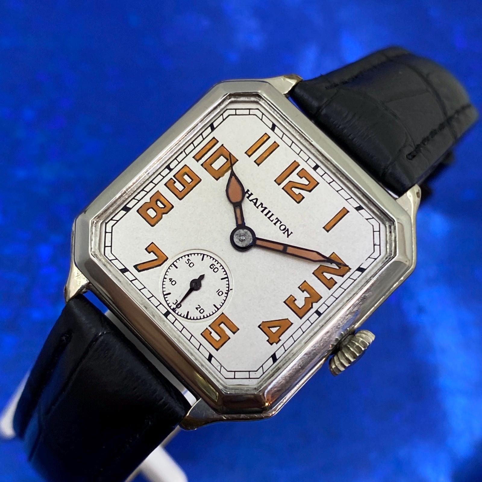 Exquisite Vintage 1927 Man's HAMILTON Cut Corner Stunning Dial
