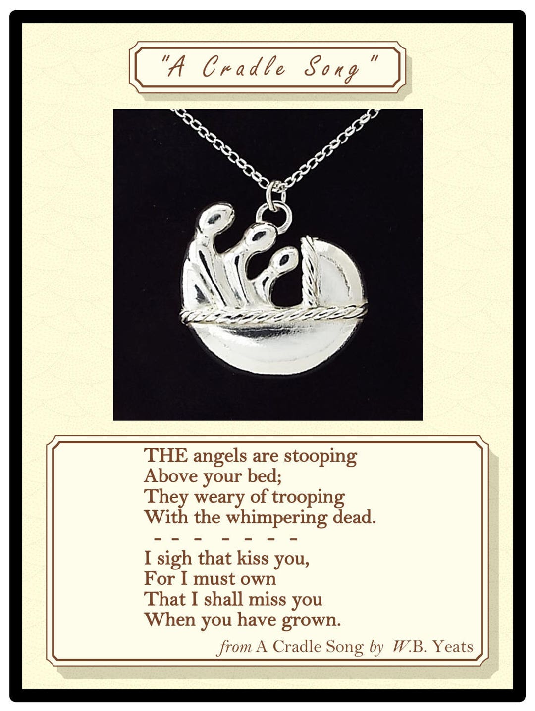 Pendant Yeats Poem A Cradle Song Etsy