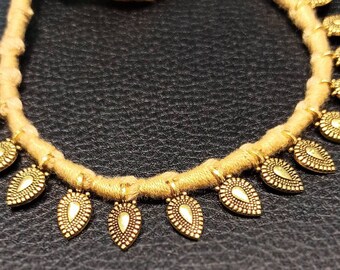 Thread Oxidized Necklace Golden 