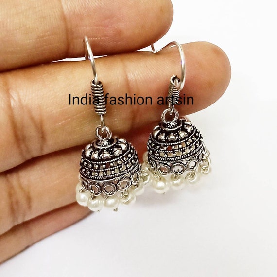 Silver plated jhumkas deals
