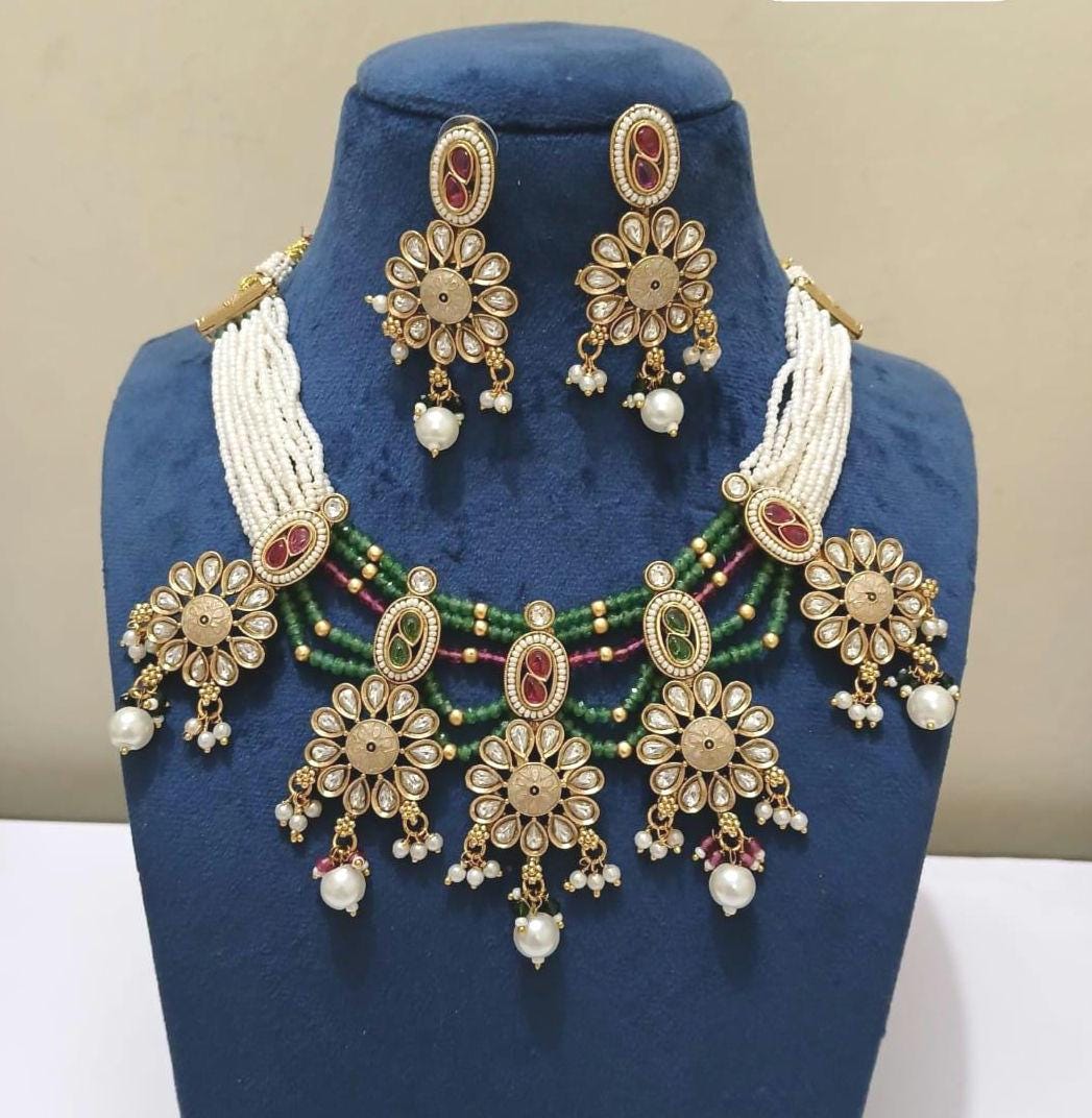 金色のウェディングブライダルネックレスチョーカー/ハンドメイド