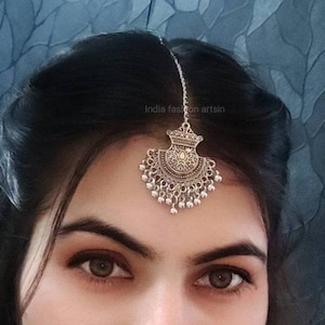Oxidized Maang Tikka/Handmade Indian traditional Hair jewellery/Ethnic Jewellery